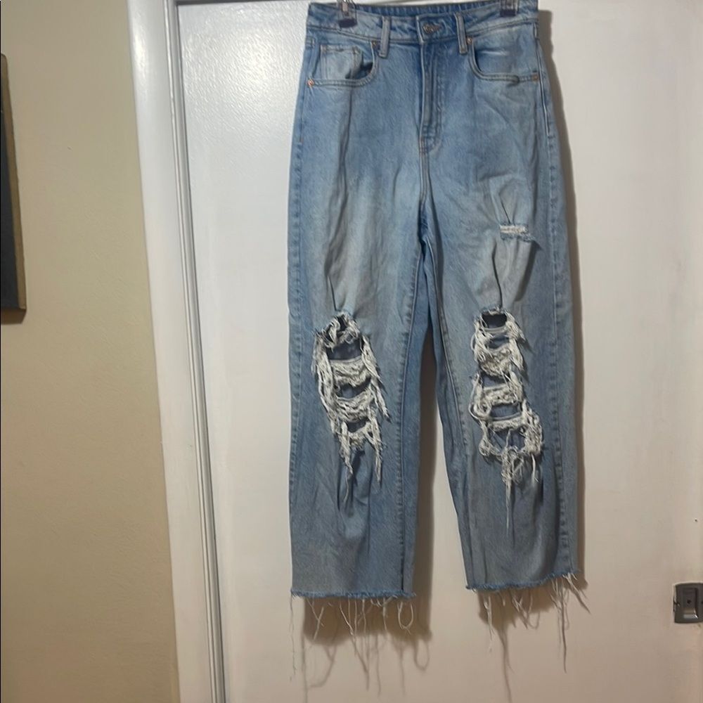 Wild Fable Blue Boyfriend Jeans Distressed Frayed